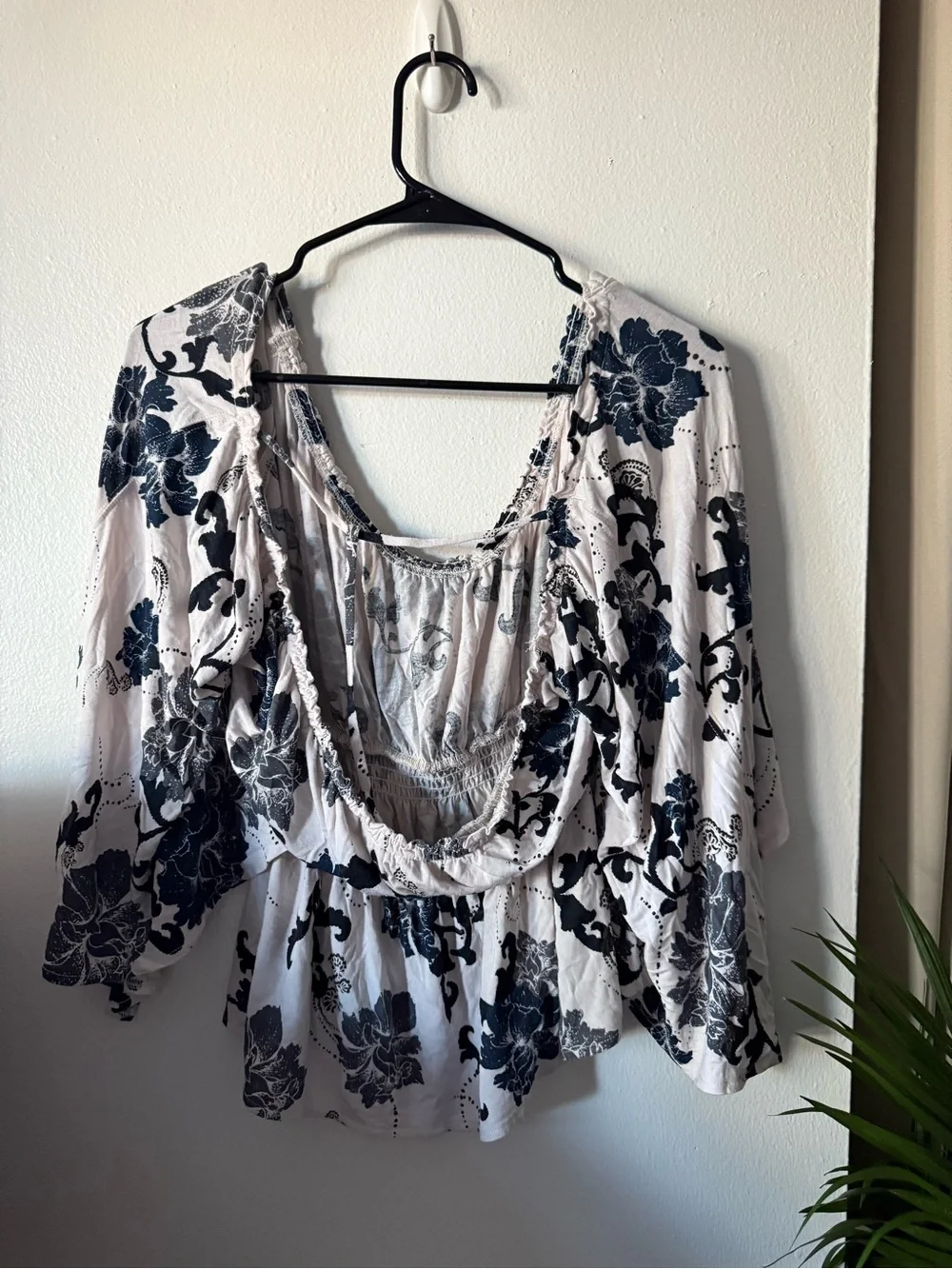 Free People Floral Peasant Blouse